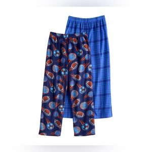 Cuddl Duds Boy’s 2 pack pajama pants in Blue Sports| size: 8